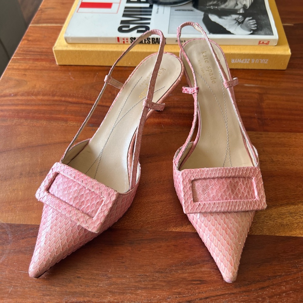 Kate Spade Snakeskin Slingbacks